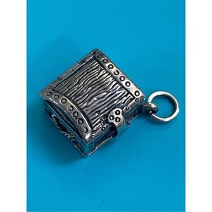 .925 Treasure Chest Vintage Sterling Silver Jewelry Charm #keepsake